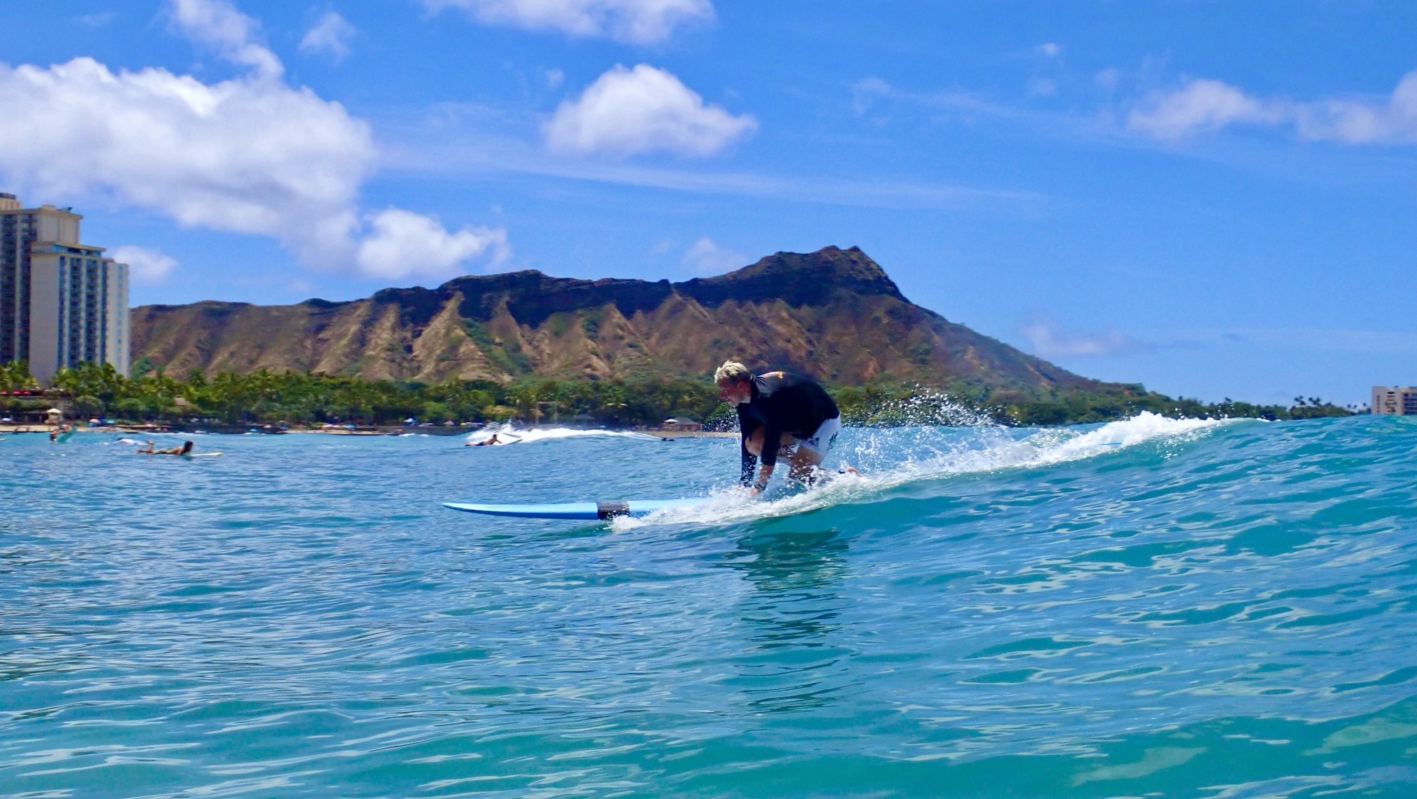 Surfen vor dem Diamond Head